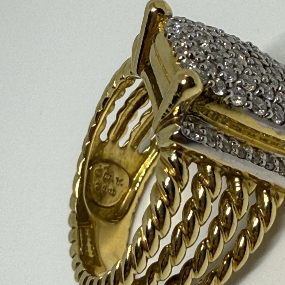 DAVID YURMAN 18k GOLD RING WITH WHITE DIAMONDS - Picture 3 of 6